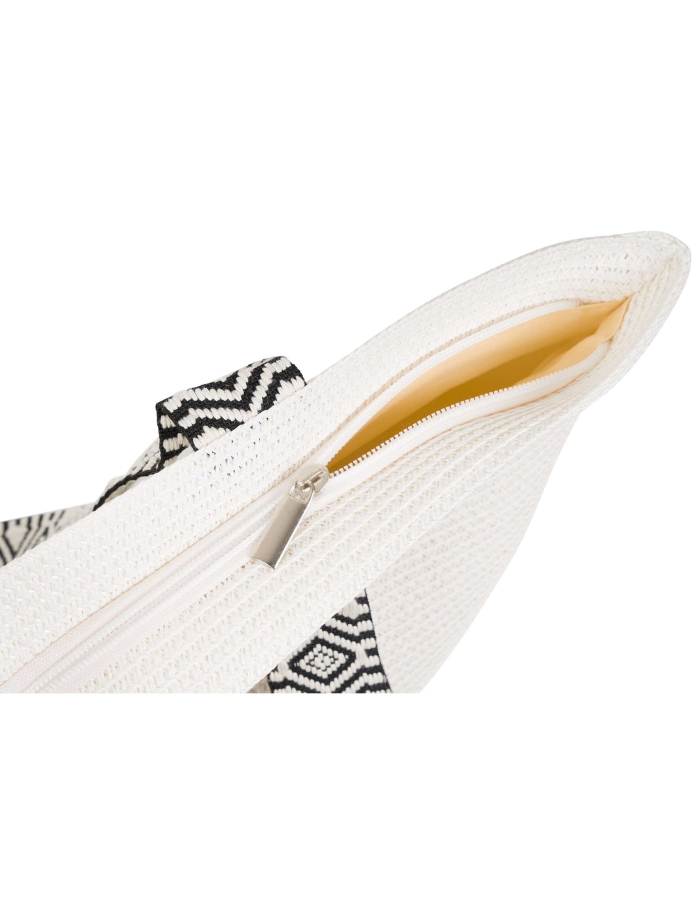 styleBREAKER Beach bag 'Papierstroh Strandtasche Azteken Muster' in White