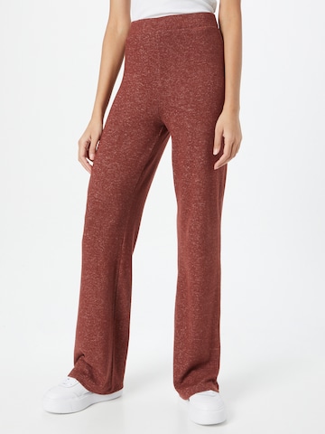 ABOUT YOU Flared Pants 'Lisey' in Brown: front