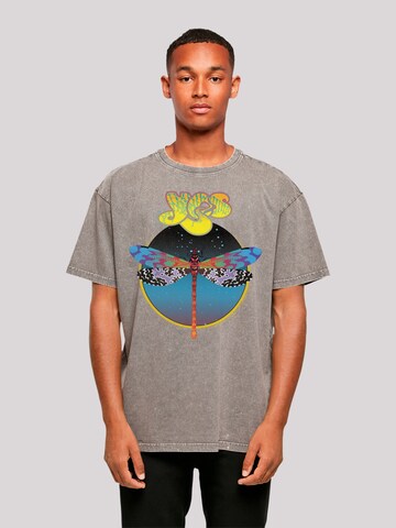 F4NT4STIC Shirt 'Yes Dragonfly Tour V1' in Grijs: voorkant