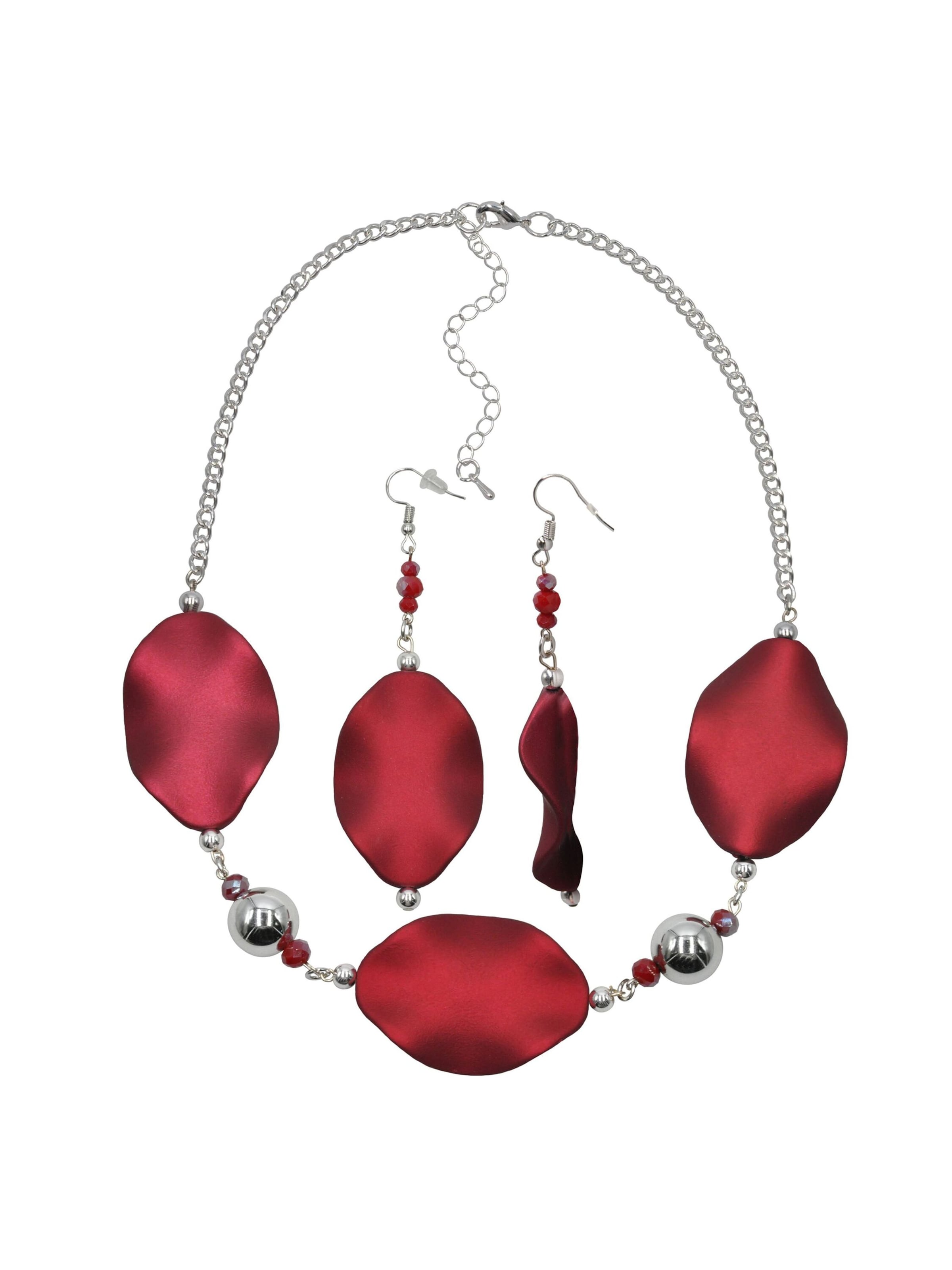 Steuer Schmuckset in Rot: Vorderseite