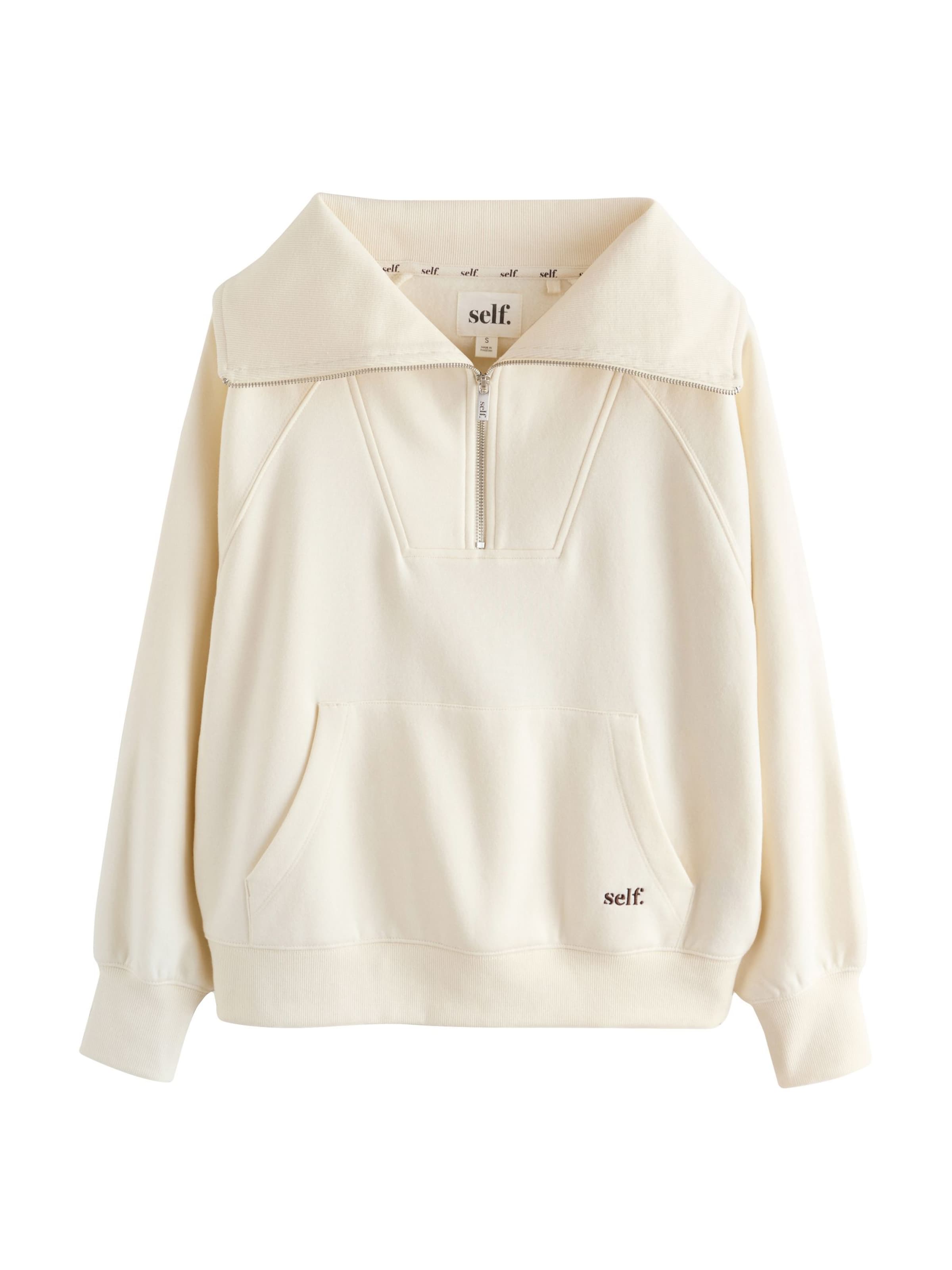 self. Sweat-shirt en crème, Vue avec produit