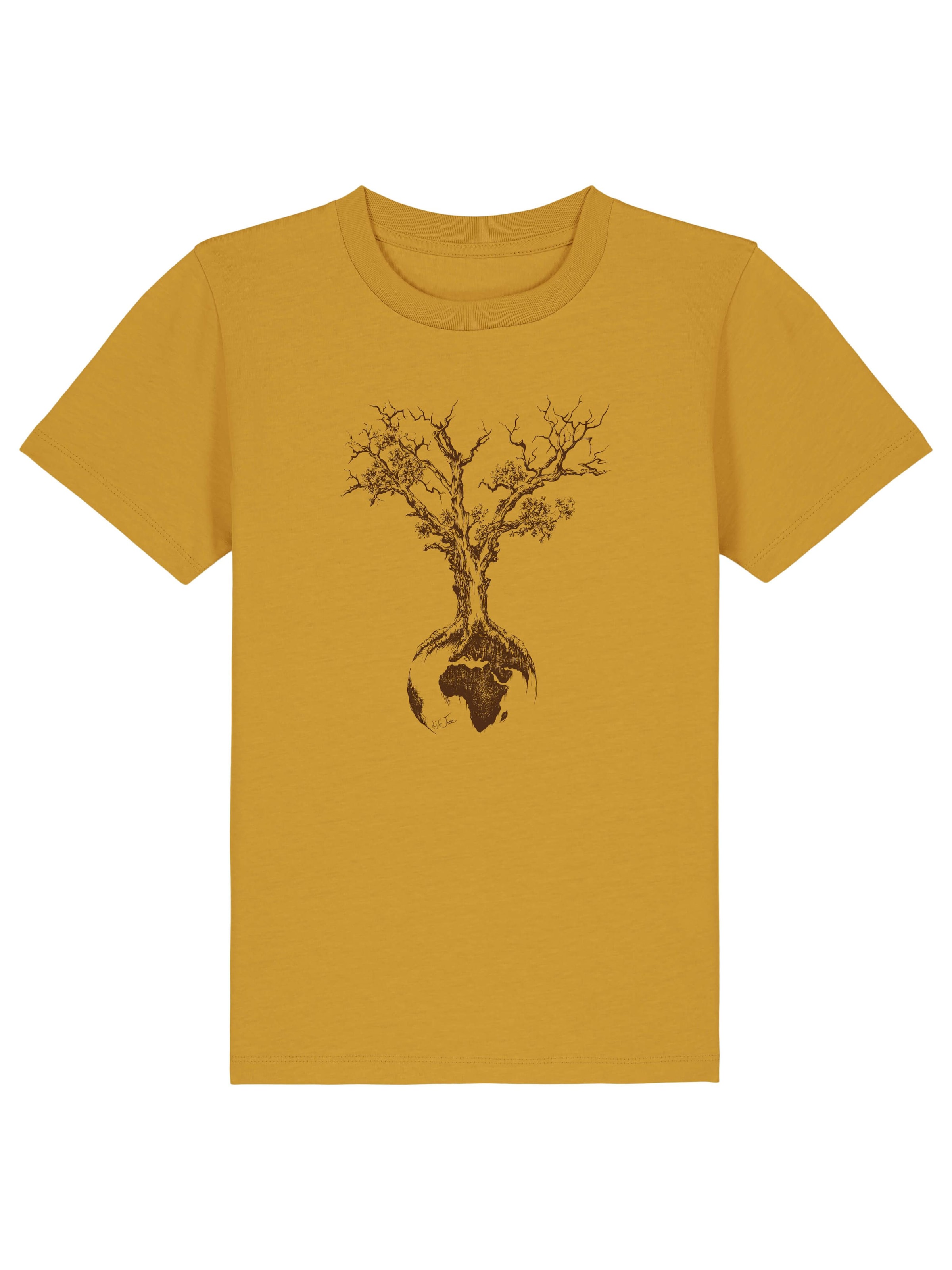 Life-Tree Shirt 'Weltenbaum' in Brown: front