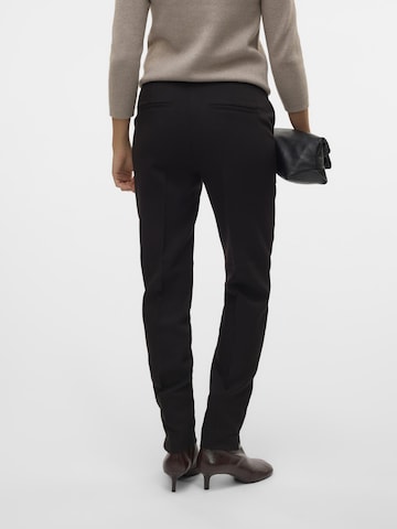 VERO MODA Tapered Trousers with creases 'BEATE' in Black