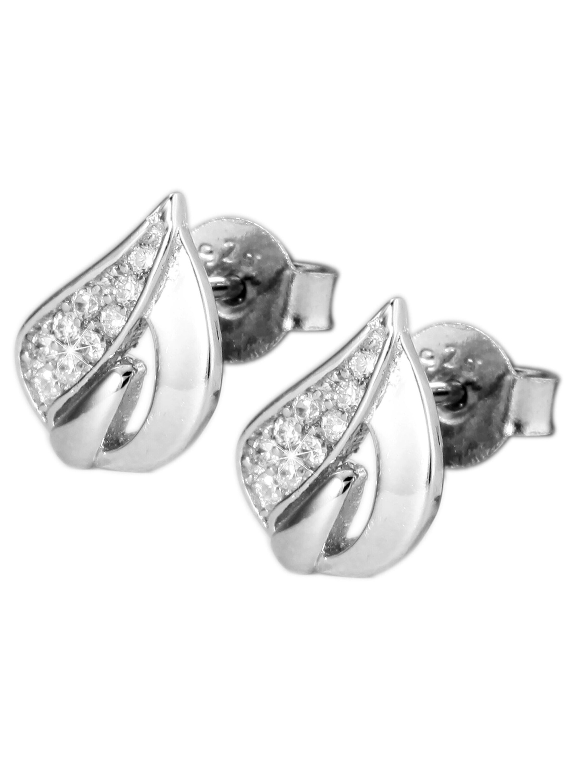 Akzent Earrings '"Dave" aus 925 Sterlingsilber, rhodiniert, langlebig' in Silver