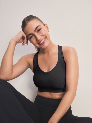 Next Bustier Sport bh 'Active Gerippter' in Zwart
