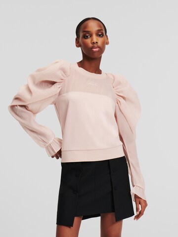 Karl Lagerfeld Μπλούζα φούτερ σε ροζ: μπροστά