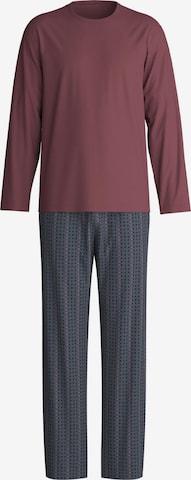 CALIDA Pyjama lang 'Relax Streamline' in Bruin: voorkant