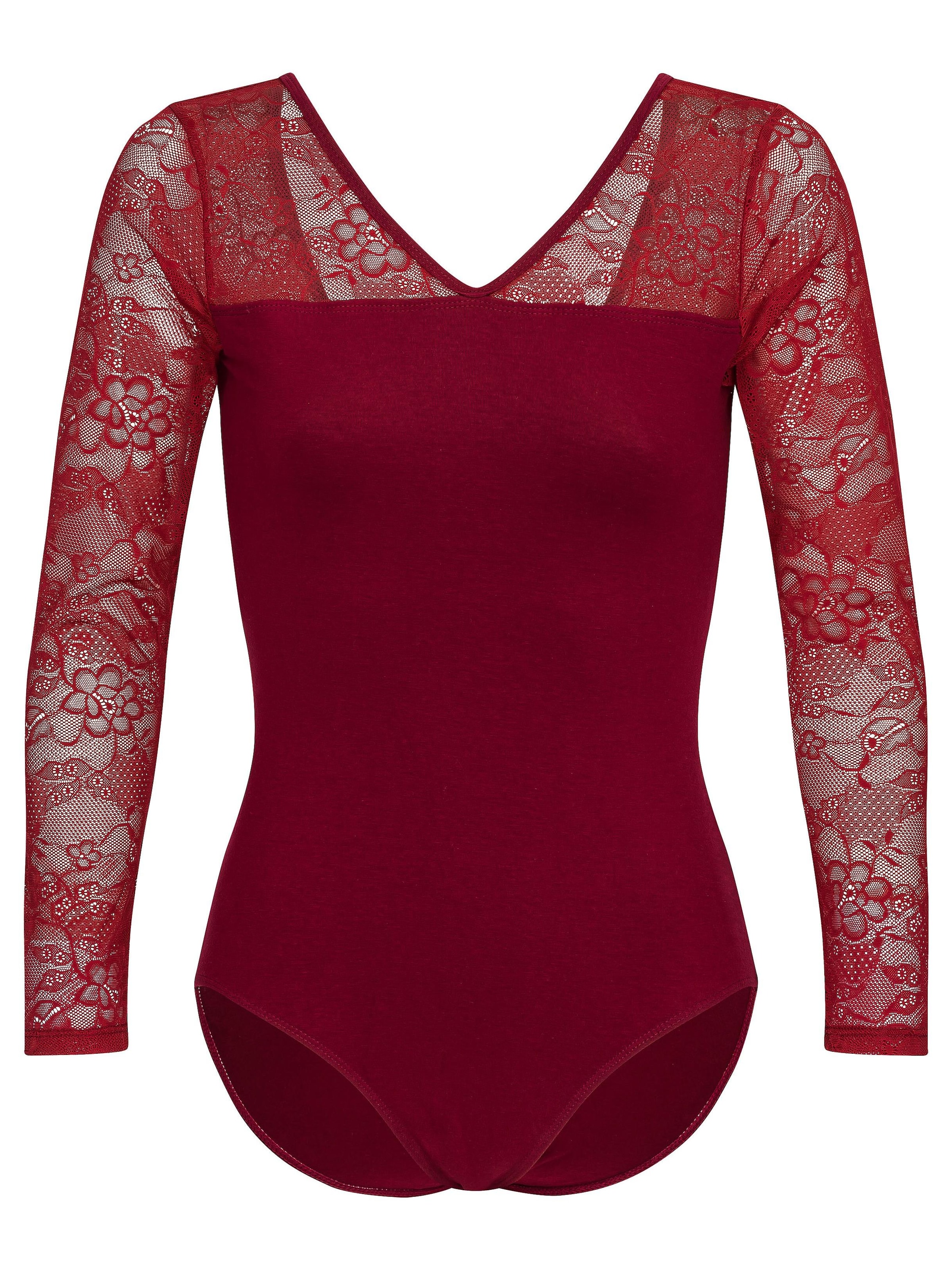 Tanzmuster Athletic Bodysuit 'Britta' in Red: front