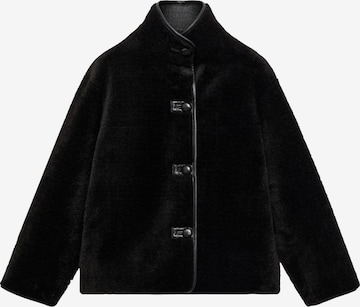 Grey Mango Wool Wool Coat Funnel Neck MANGO Between-Season Jacket