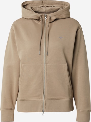 GANT - Sudadera con cremallera en gris: frente