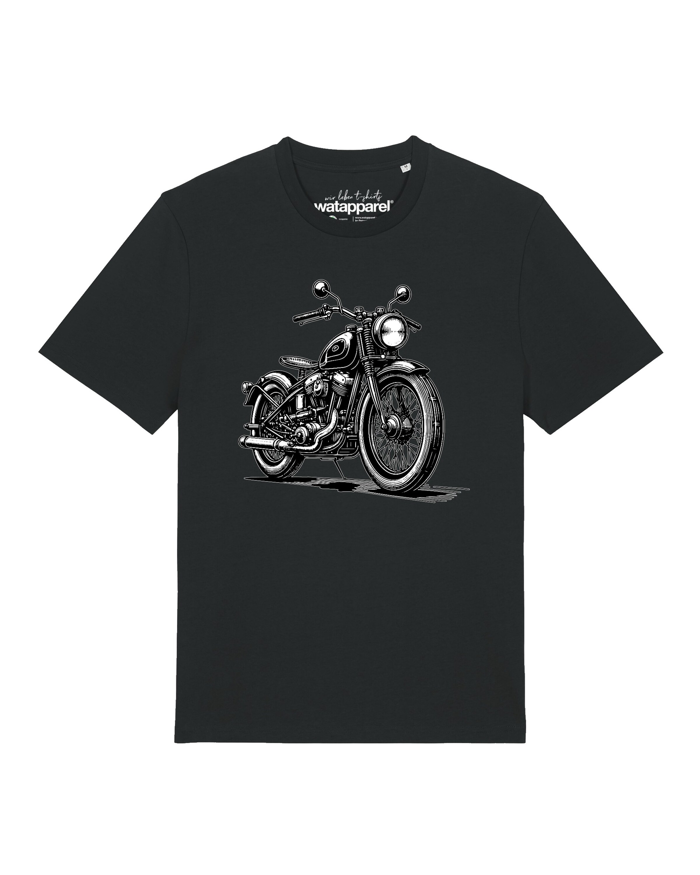 T-Shirt ' Classic Motorrad ' Watapparel en noir : devant