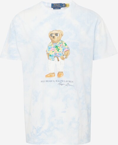 Polo Ralph Lauren T-Krekls, krāsa - pasteļzils / sēpija / gaiši dzeltens / balts, Preces skats