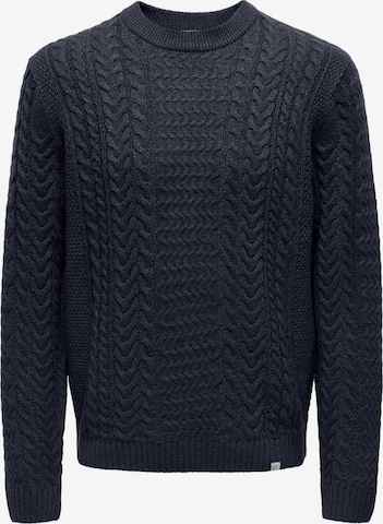 Only & Sons Trui 'FLETCHER' in Blauw: voorkant