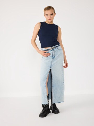 No Matter What Top in Blue: front