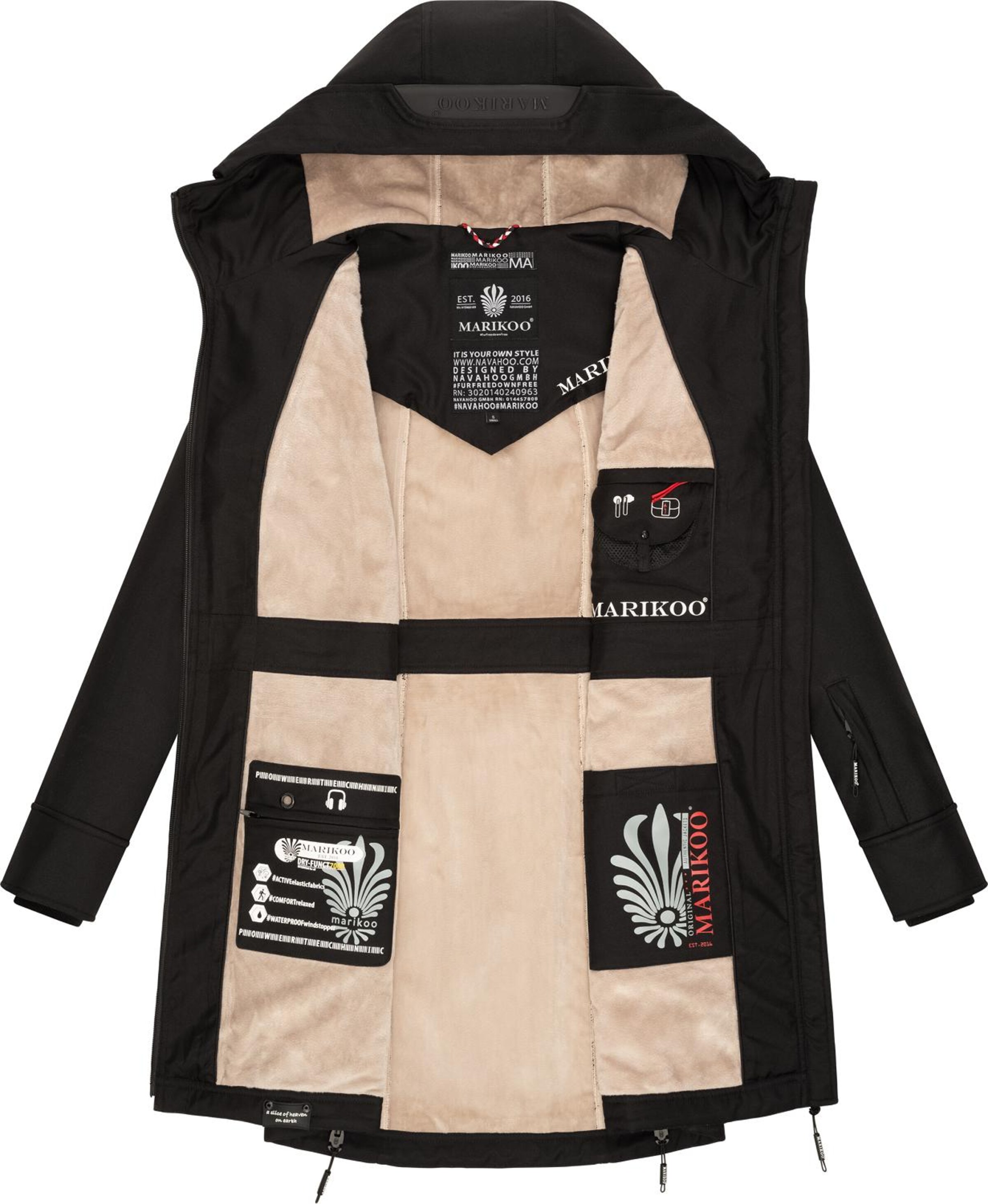 Parka de primăvară-toamnă de la MARIKOO pe negru