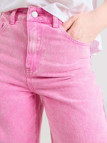 rožinė VILA Plačios klešnės Džinsai 'VIEMMI'