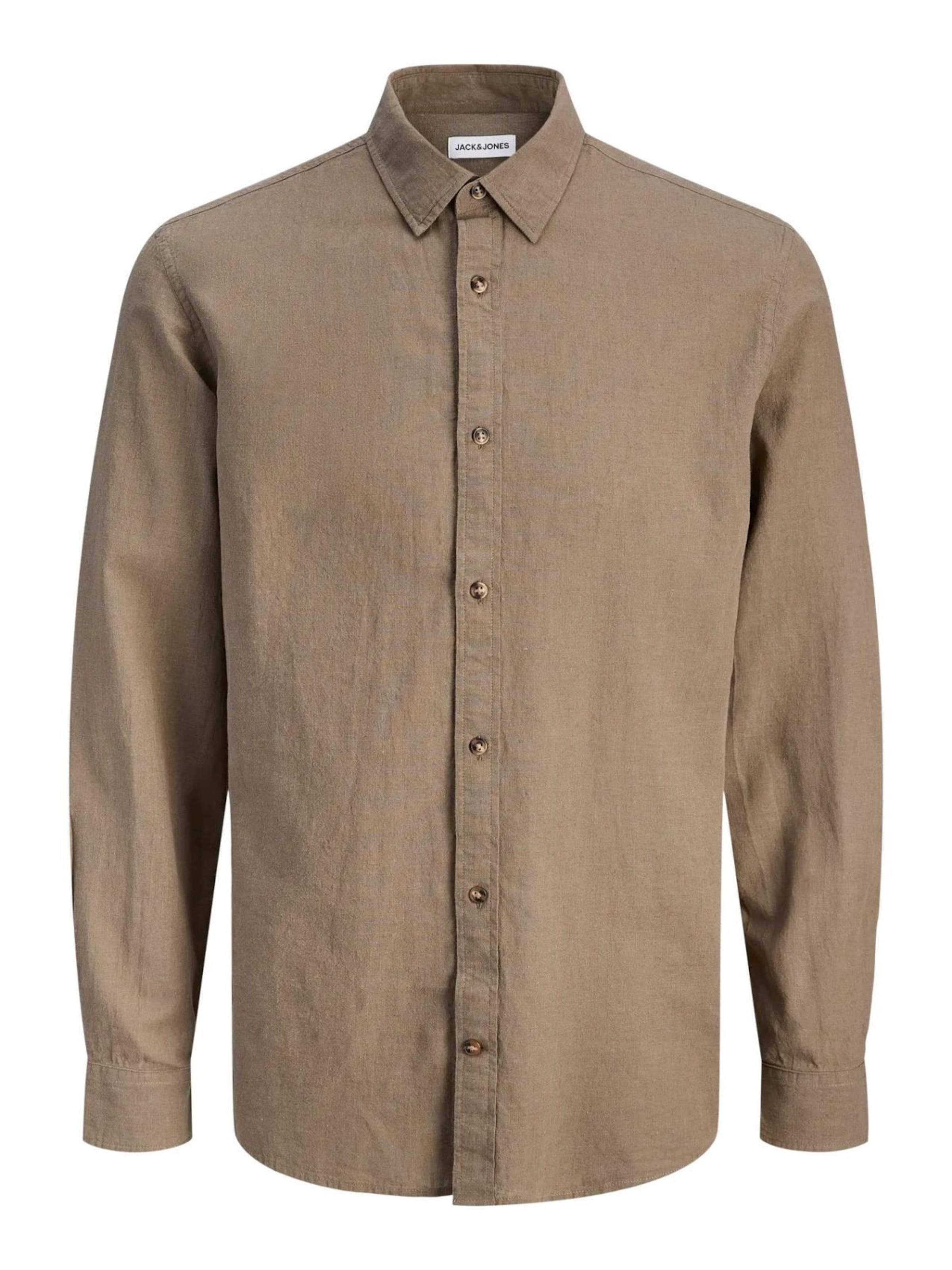 Jacks & Jones Regular fit Overhemd in Bruin: voorkant