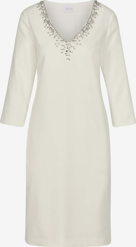 Robe fourreau MADELEINE en blanc : devant