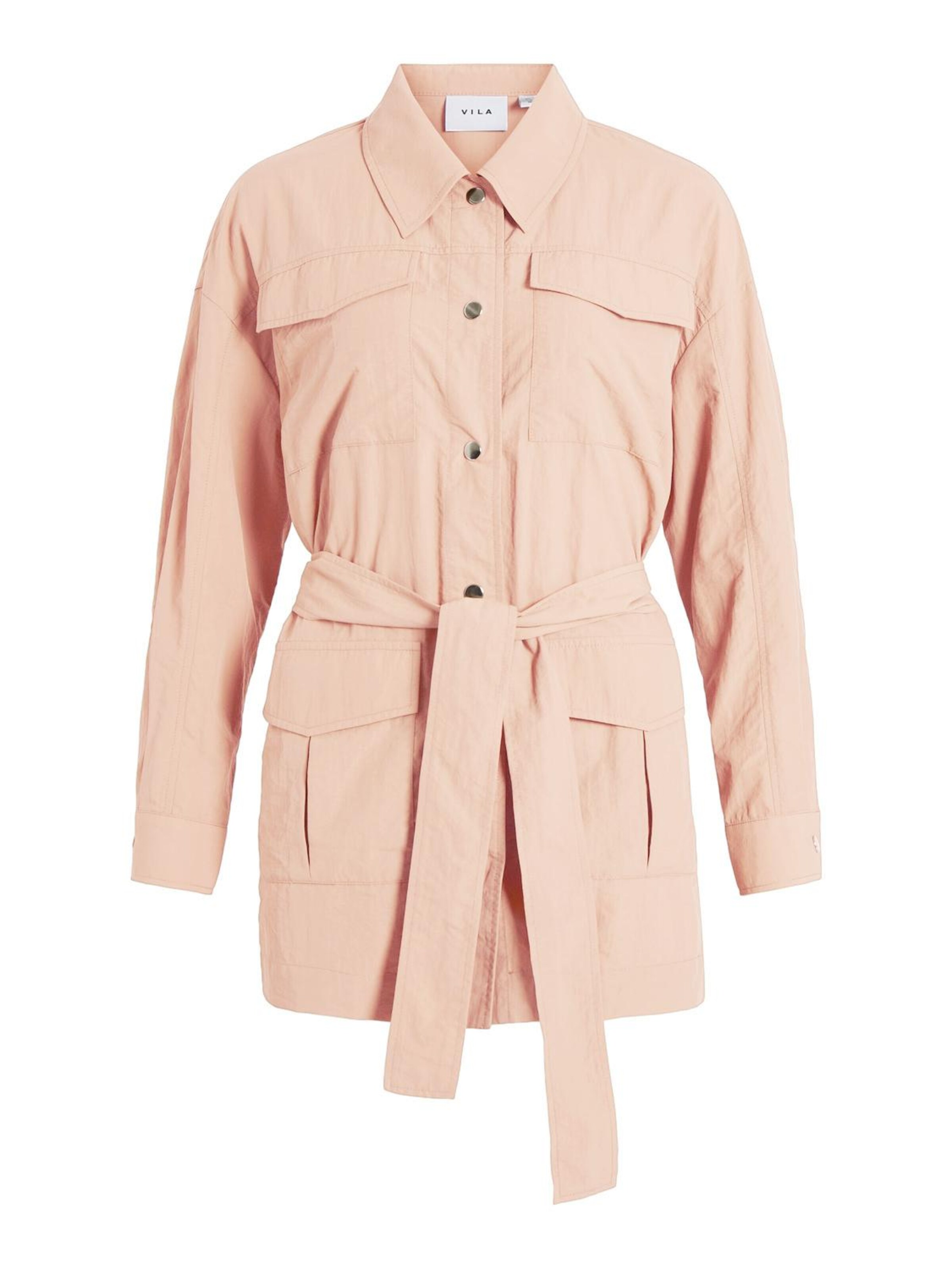 VILA Демисезонная куртка 'POCKY' в Ярко-розовый: спереди