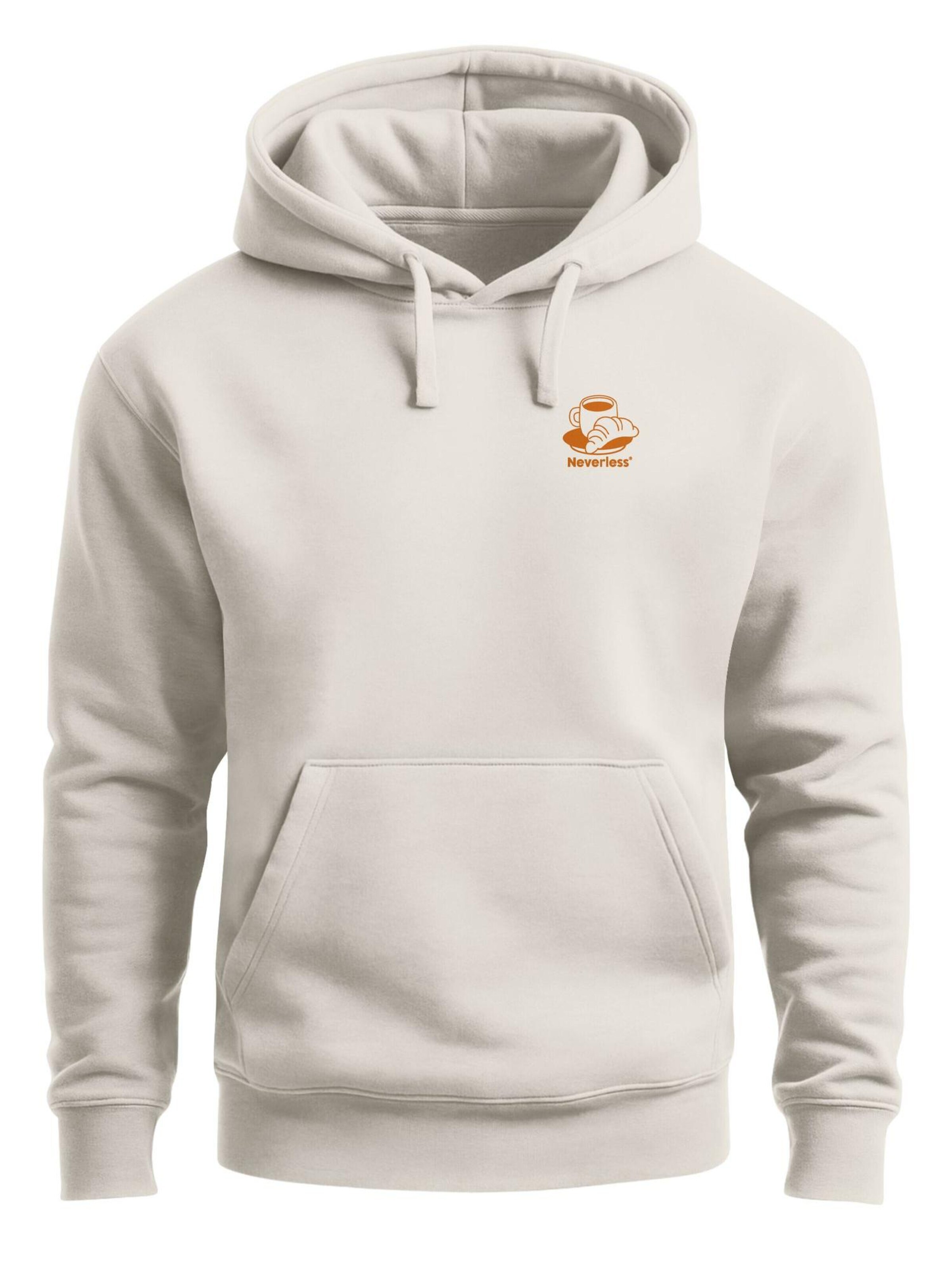 Neverless Sweatshirt 'Coffee & Crossaints' in Beige: front