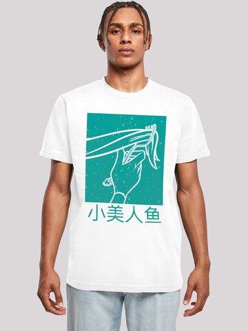 T-Shirt 'Disney Ariel The Little Mermaid Hair Stroke' F4NT4STIC en blanc : devant