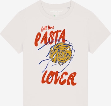 Watapparel T-Shirt 'Pasta Lover' in Weiß: Vorderseite
