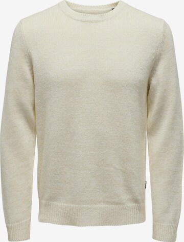 Pullover 'Chris' di Only & Sons in bianco: frontale