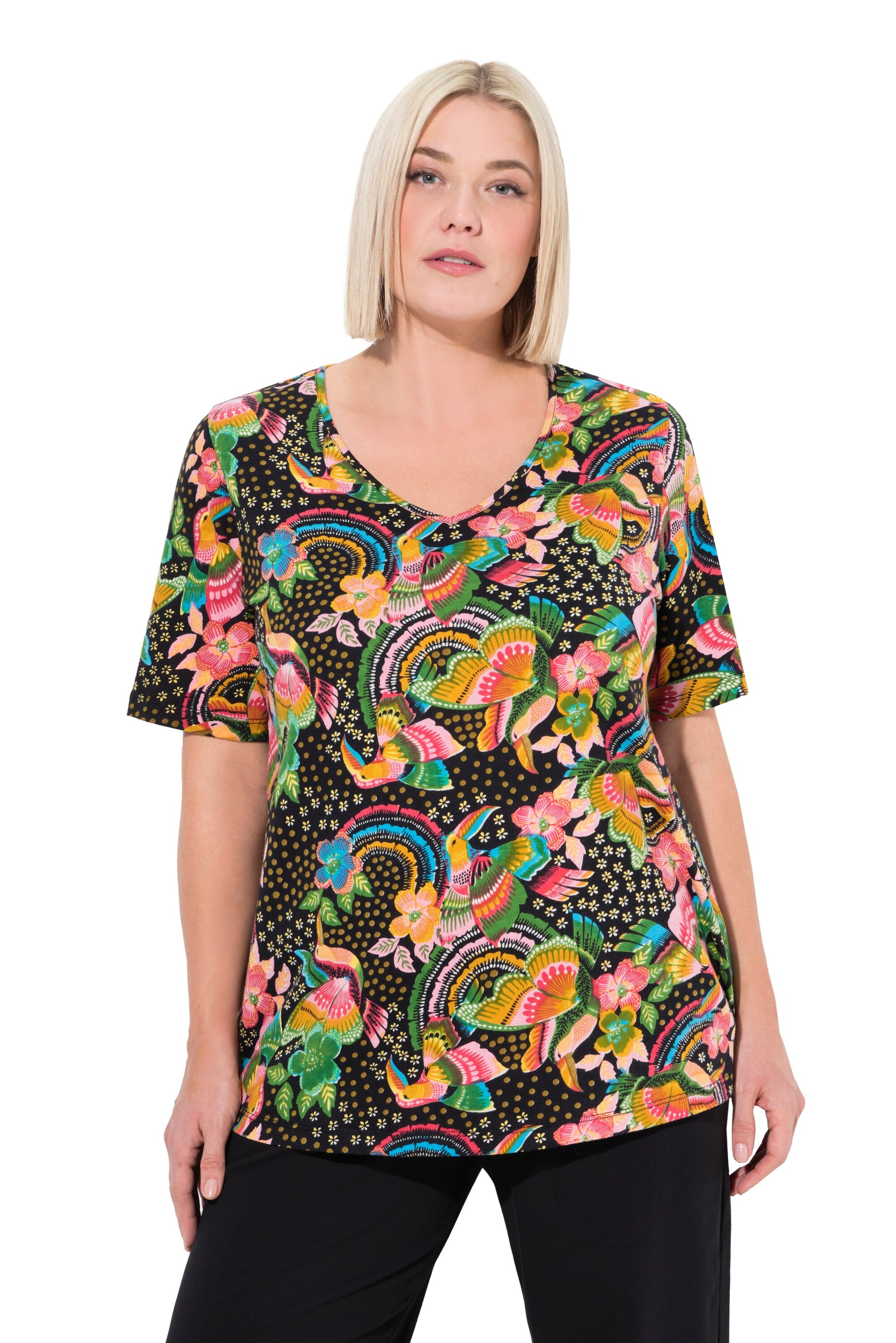 Ulla Popken Shirt in Zwart: voorkant