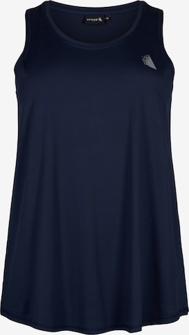 Active by Zizzi Sporttop 'ABASIC' in Blauw: voorkant