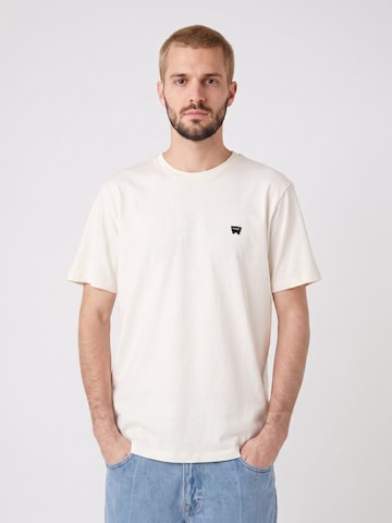 WRANGLER Póló 'Sign Off Tee Vintage White' - fehér: elől