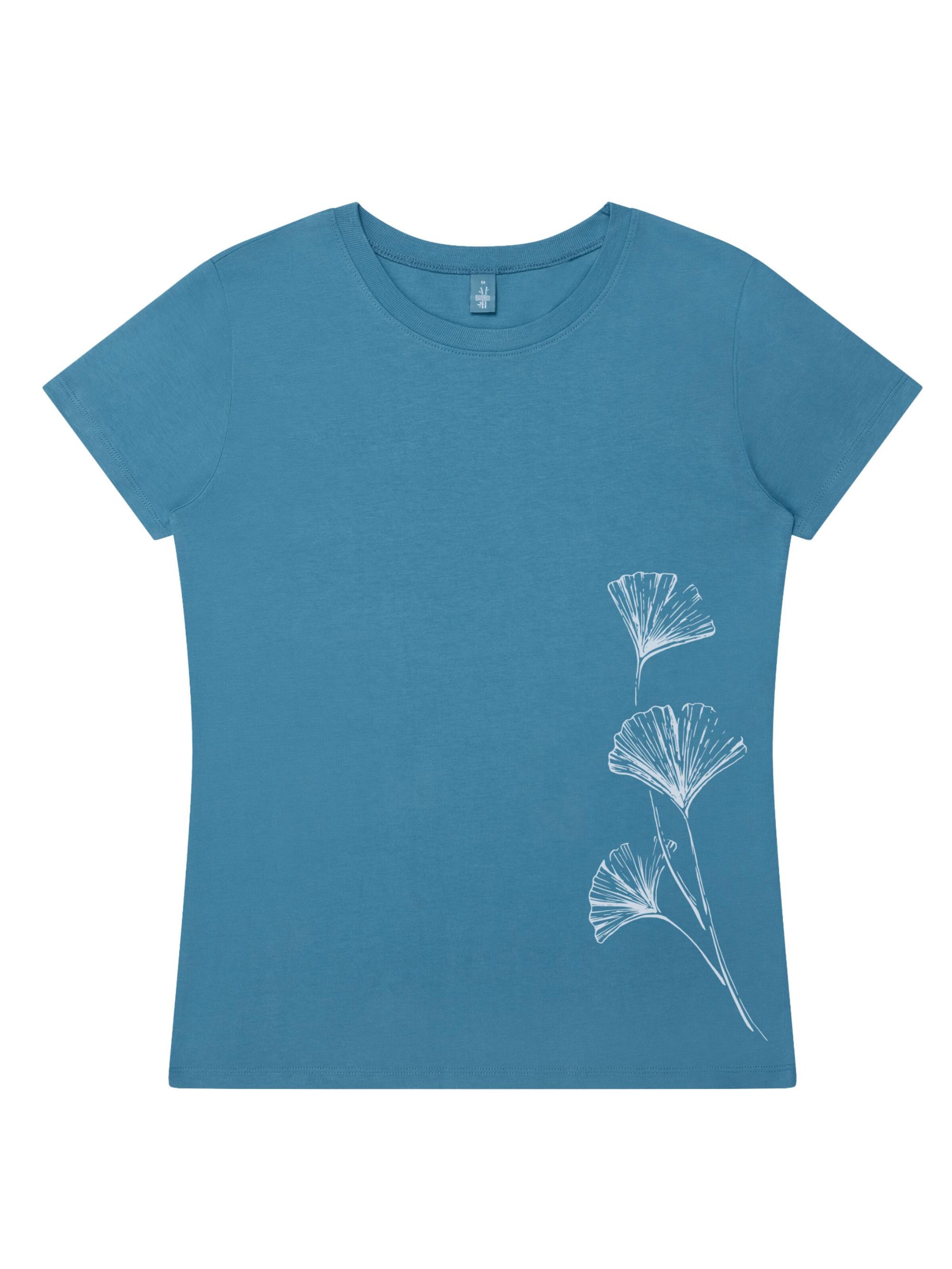 Life-Tree Shirt 'Fairwear Ginkgo' in Grün: Vorderseite