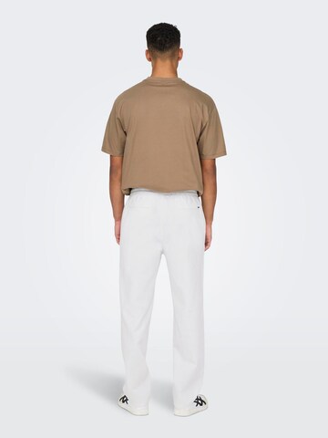 Only & Sons - Loosefit Calças 'Sinus' em branco