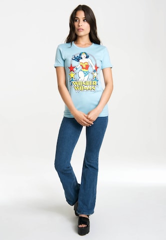 LOGOSHIRT T-Shirt 'Wonder Woman – Stars' in Blau