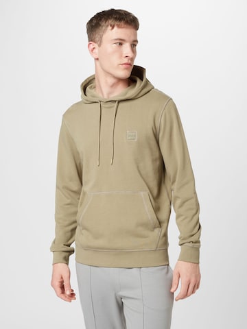 BOSS Sweatshirt 'Wetalk' in Grün: Vorderseite