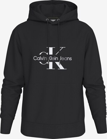 Sweat-shirt Calvin Klein Jeans en noir : devant