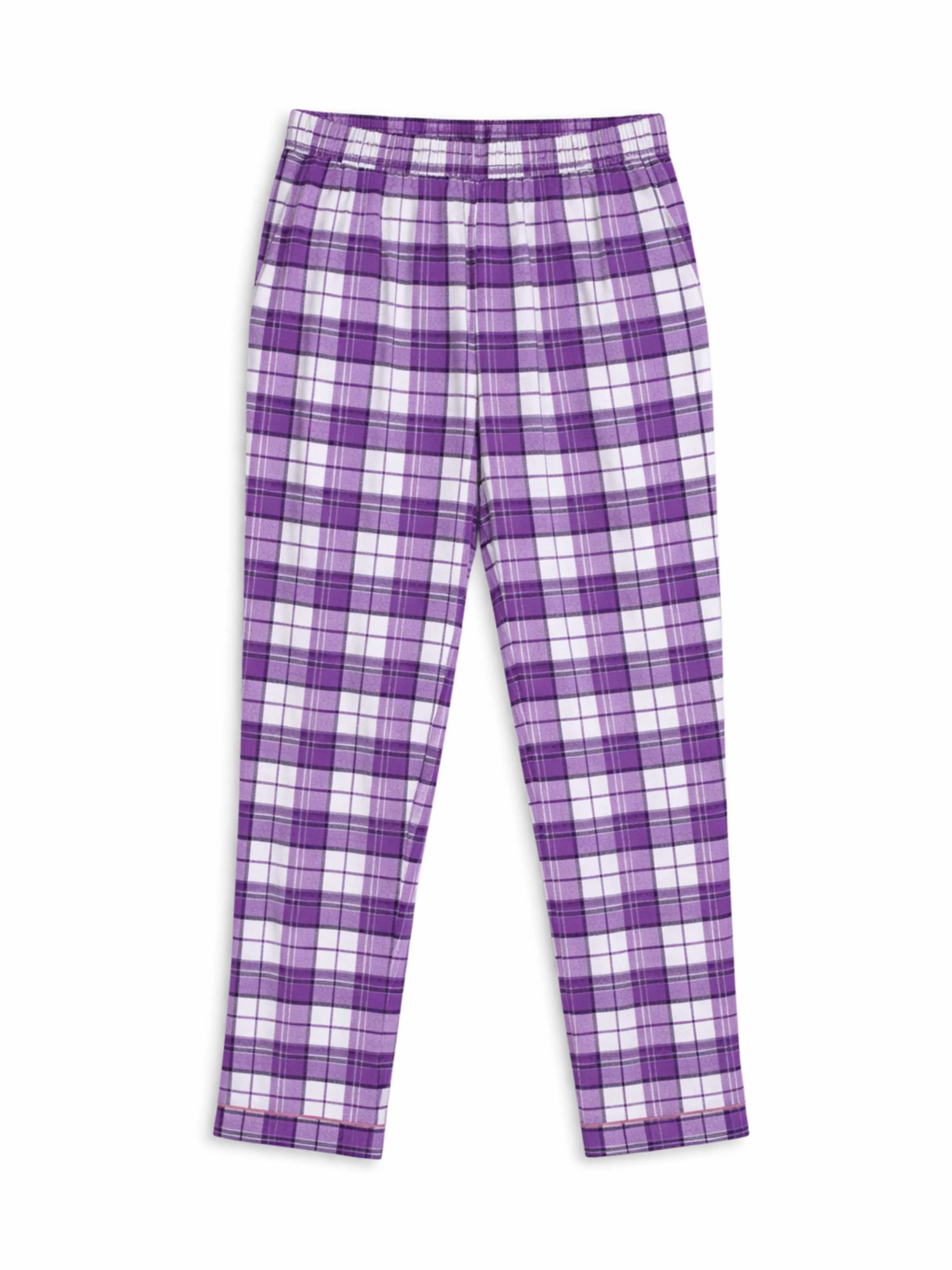 LEAFLETIC Pajama Pants in Purple: front