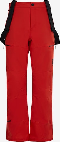 Fundango Regular Lange Skihose 'Teak' in Rot: Vorderseite