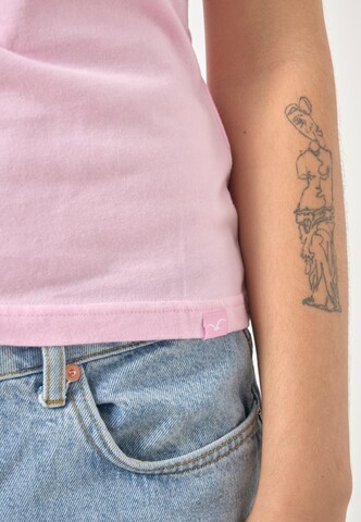 Cleptomanicx T-Shirt 'Slim Tee Ligull Slim' in Pink