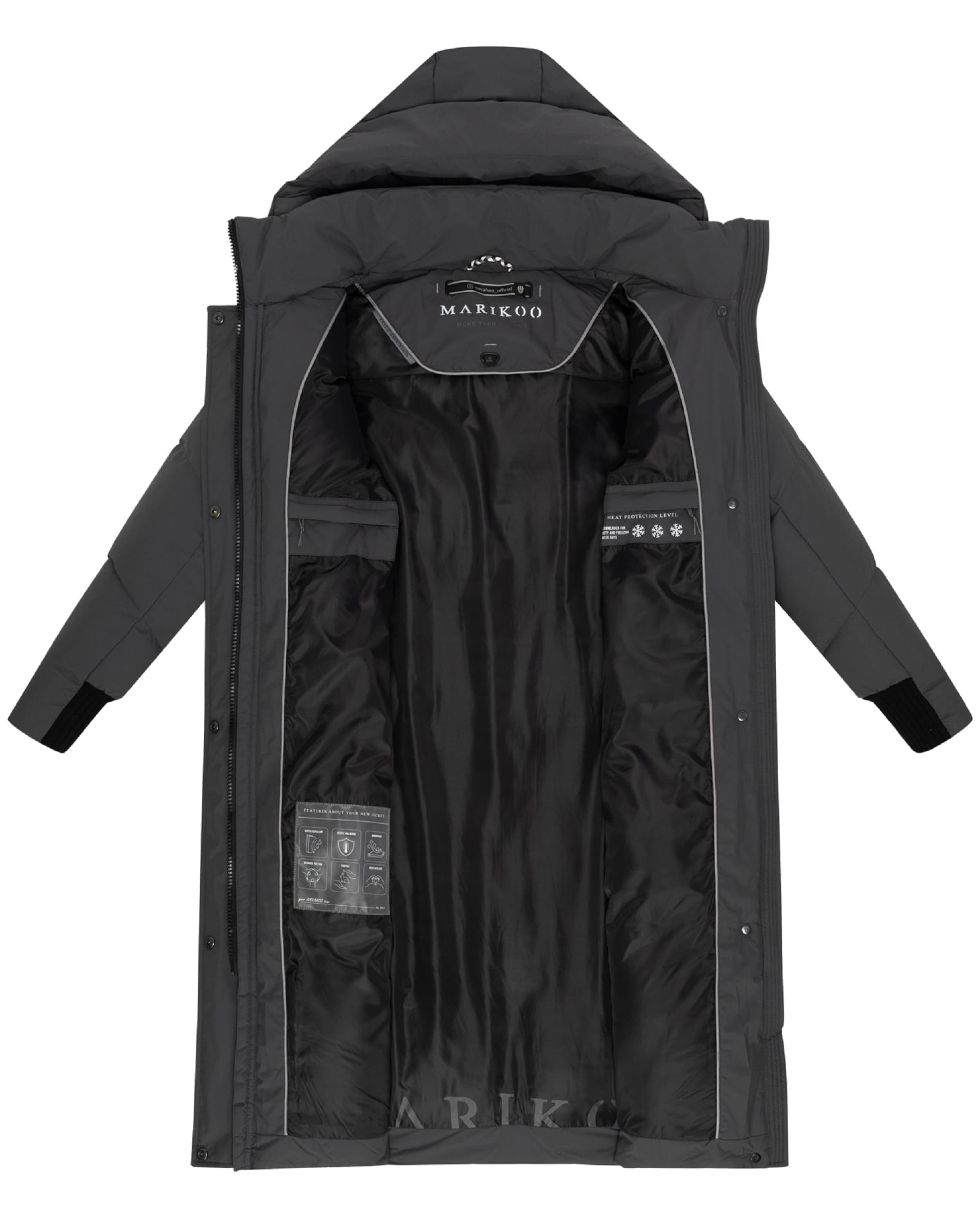 MARIKOO Зимнее пальто 'Teonaa 16' в Серый