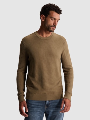 CAST IRON Pullover 'Pullover with allover texture and ribbed trims' i brun: forside