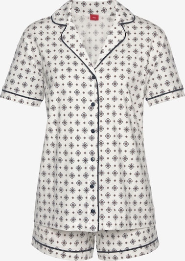 s.Oliver Pyjama en bleu / gris foncé / mauve / blanc cassé, Vue avec produit