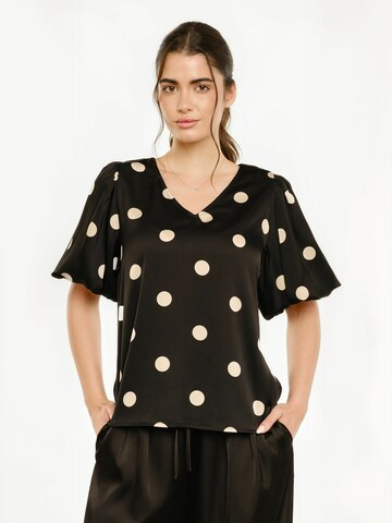 Liberte Essentiel Shirt ' DOTTI ' in Schwarz: Vorderseite