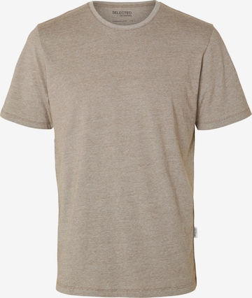 T-Shirt 'Aspen' SELECTED HOMME en beige : devant