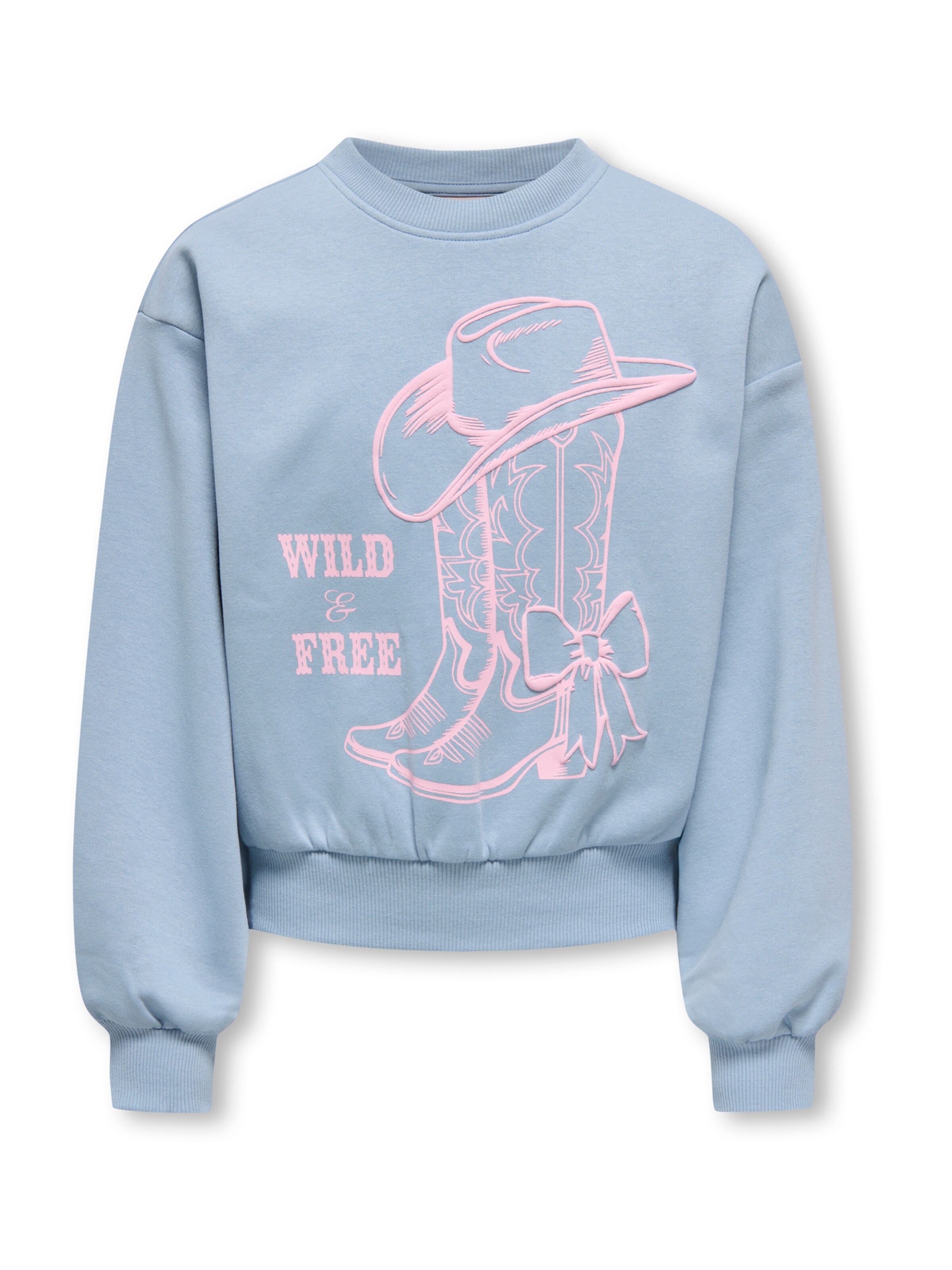 ONLY GIRLS - Sweatshirt 'KOGFLORINE' em azul: frente