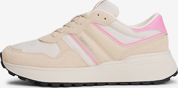 Baskets basses Tommy Jeans en beige : devant