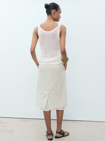 MANGO Knitted Top 'GONZALO' in White
