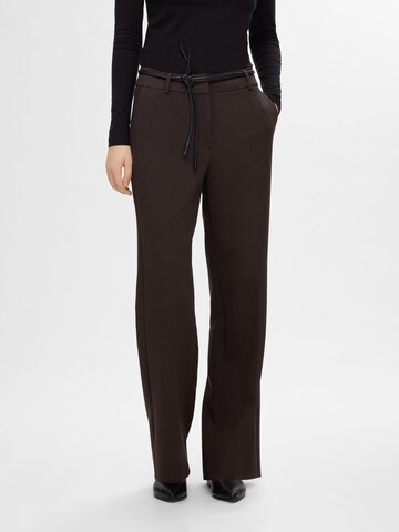 SELECTED FEMME Wide Leg Bukser med fals 'SLFRita' i brun: forside