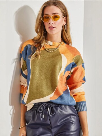 Bianco Lucci Sweater in Mixed colors: front