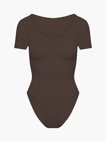 Body modellante 'T-Shirt Bodysuit Sculpting Shapewear mit Slip' di cfab (formerly creamy fabrics) in marrone: frontale