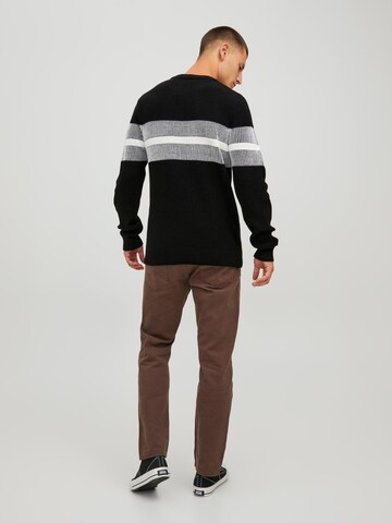 JACK & JONES Sweter 'KELVIN' w kolorze czarny